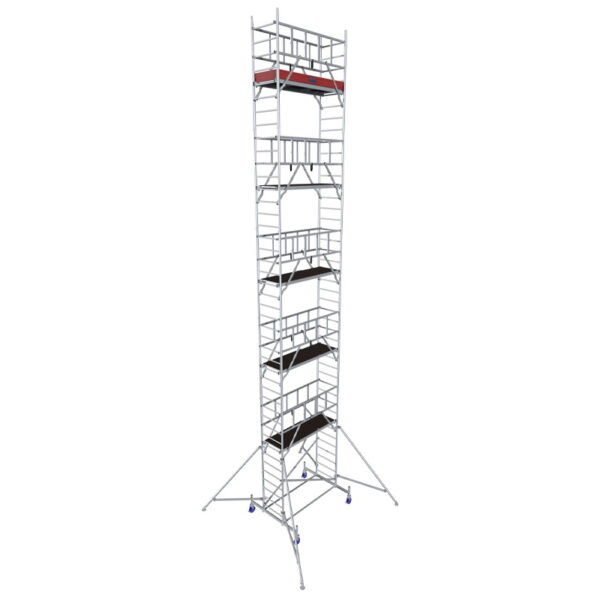 Schela Protec 0,6 x 2m, aluminiu, inaltime lucru 12,3m (0+1+4+(4*3)+(4*Stabilizatoare)) - imagine 2