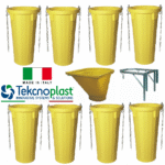 Sistem tubulatura evacuare deseuri (8 buc. tub galben+cuva de incarcare+suport)
