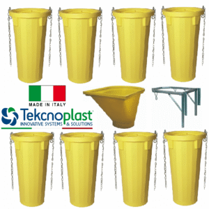 Sistem tubulatura evacuare deseuri (8 buc. tub galben+cuva de incarcare+suport)