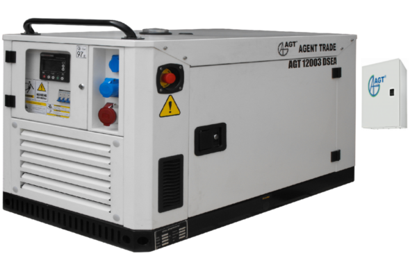 Generator diesel insonorizat trifazat 12 KVA – AGT 12003 DSEATS cu panou de automatizare (ATS) inclus