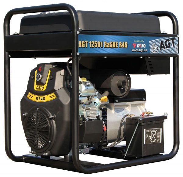 Generator curent monofazat AGT 12501 RaSBE R45, motorizare RATO R740D, Pmax 11,5 kVA, rezervor 16 L