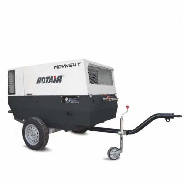 Motocompresor Rotair MDVN 54Y 5400l/min 7bar motor Yanmar cu bara tractare fixa doar pentru santier