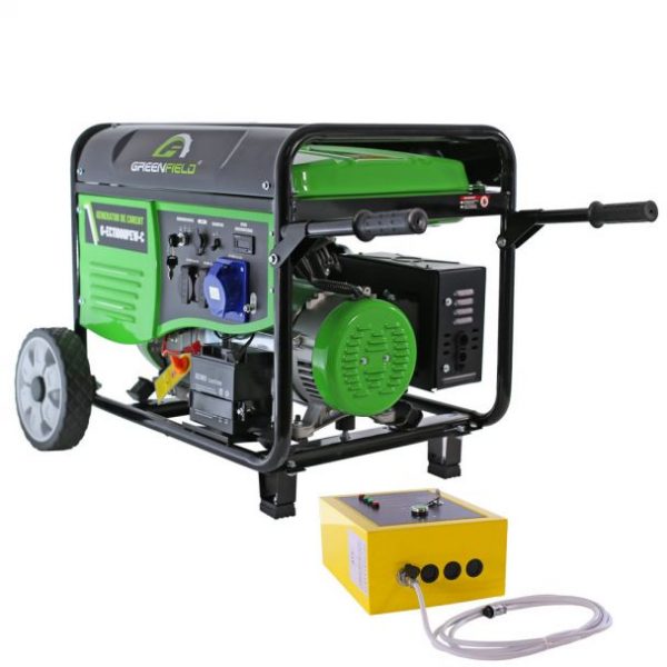 Generator de curent pe benzina Greenfield G-EC11000PEW-C+ATS_11000, portabil, 230V, 9.2 kVA, pornire electrica automatizata, cu panou ATS