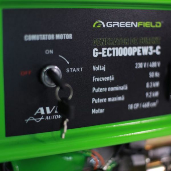 Generator de curent pe benzina Greenfield G-EC11000PEW3-C+ATS_11000, portabil, 400/230V, 9.2 kVA, pornire electrica automatizata, cu panou ATS - imagine 3