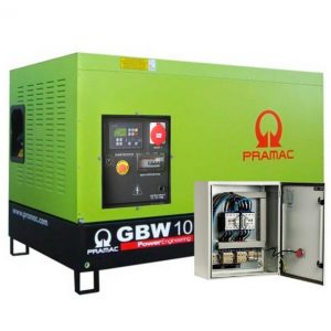 Generator de curent diesel Pramac GBW10Y_S_A, trifazat, 8.92 kVA, panou automat, carcasa insonorizata, panou transfer LTS