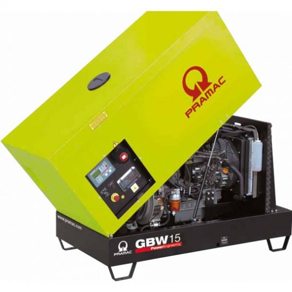 Generator de curent diesel Pramac GBW15Y_S, trifazat, 13.46 kVA, panou automat, carcasa insonorizata