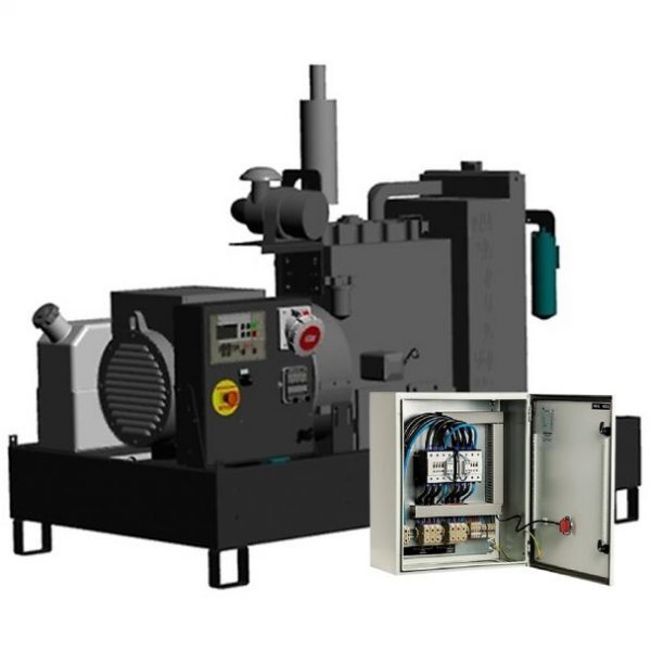 Generator de curent diesel Pramac GBW10Y_A, trifazat, 8.92 kVA, panou automat, fara carcasa insonorizata, panou transfer LTS
