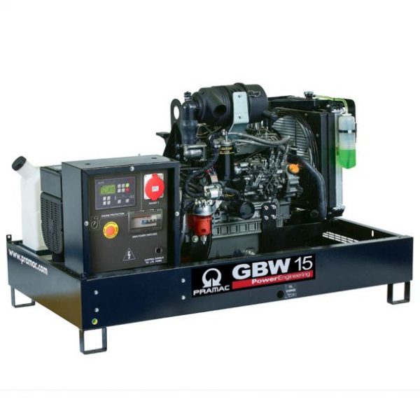 Generator de curent diesel Pramac GBW15Y, trifazat, 13.46 kVA, panou automat, fara carcasa insonorizata