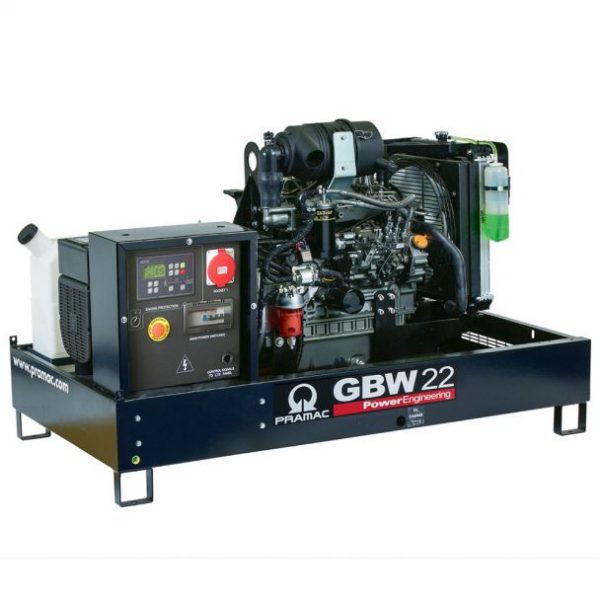 Generator de curent diesel Pramac GBW22Y, trifazat, 19.03 kVA, panou automat, fara carcasa insonorizata