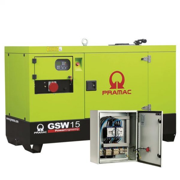 Generator de curent diesel Pramac GSW15Y_S_A, trifazat, 13.67 kVA, panou automat, carcasa insonorizata, panou transfer LTS - imagine 2
