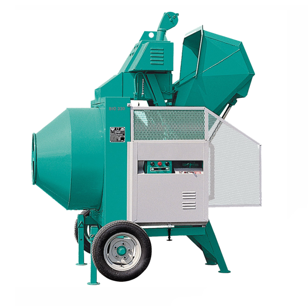 Betoniera semi-automata BIR 330, motor 400V, 3.0 kW, capacitate 330 l, productie beton 6.5 mc/ora