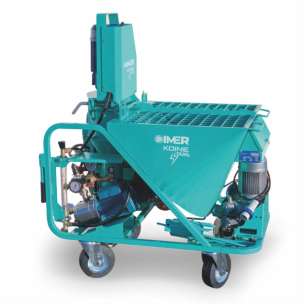 Masina de tencuit Imer Koine 4 DUAL materiale preamestecate, debit material 22 l/min., motor 400V, putere instalata 7.75 kW, distanta maxima de pompare 25 m - imagine 2