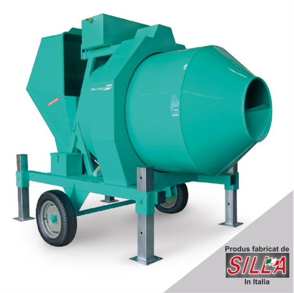 Betoniera semi-automata BIR 500, motor 400V, 4.1 kW, capacitate 500 l, productie beton 12 mc/ora