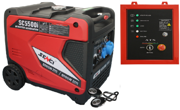 Generator inverter SC-5500iE, Putere max. 6,0 kW, 230V, AVR cu ATS