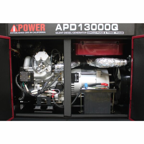 Generator de curent insonorizat AiPower APD13000Q putere maxima 11,0kW 230/400V Diesel ATS inclus - imagine 4