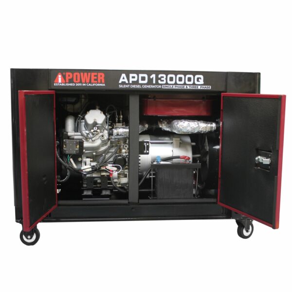 Generator de curent insonorizat AiPower APD13000Q putere maxima 11,0kW 230/400V Diesel ATS inclus - imagine 5