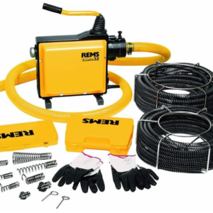 Masina de desfundat Rems Cobra 32 Set 22 + 32 cu accesorii pentru curatarea conductelor cu diametre 30 - 250 mm