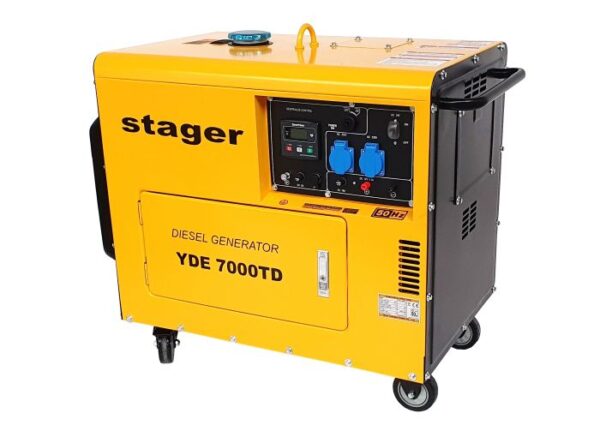 Generator insonorizat Stager YDE7000TD 5kVA, 20A, 3000rpm, monofazat, diesel, pornire electrica