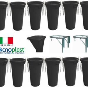 Sistem tubulatura evacuare deseuri (16 buc. tub negru+cuva de incarcare+2 suporturi)