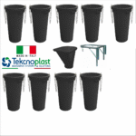 Sistem tubulatura evacuare deseuri (9 buc. tub negru+cuva de incarcare+suport)