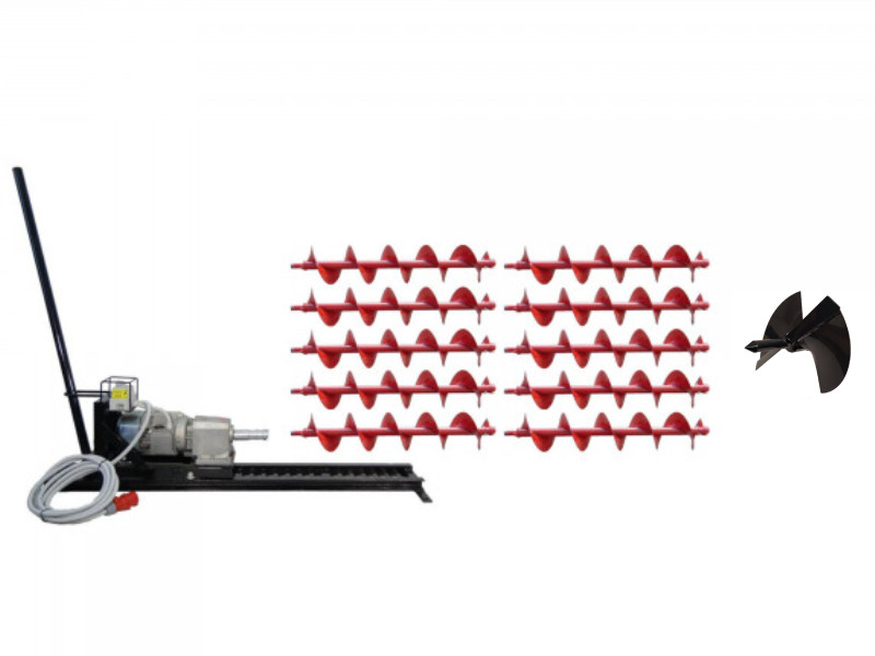 Pachet foreza orizontala Eurokomax motor electric trifazic + 10m Burghiu + Cap - 400V