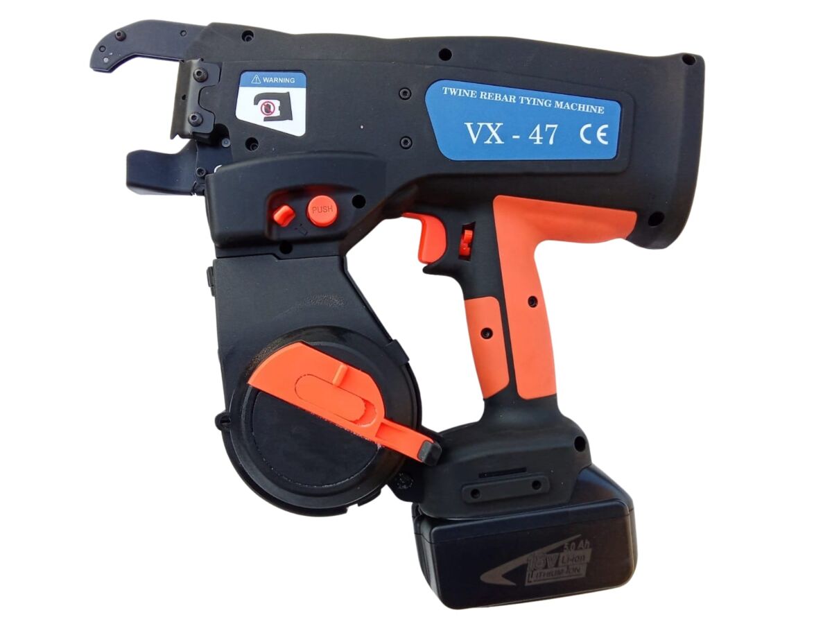 Masina de legat armaturi cu acumulator VX-47 cu sarma dubla de 1 mm, 20 - 44 mm 1 Masina de legat armaturi cu acumulator VX-47 cu sarma dubla de 1 mm, 20 - 44 mm