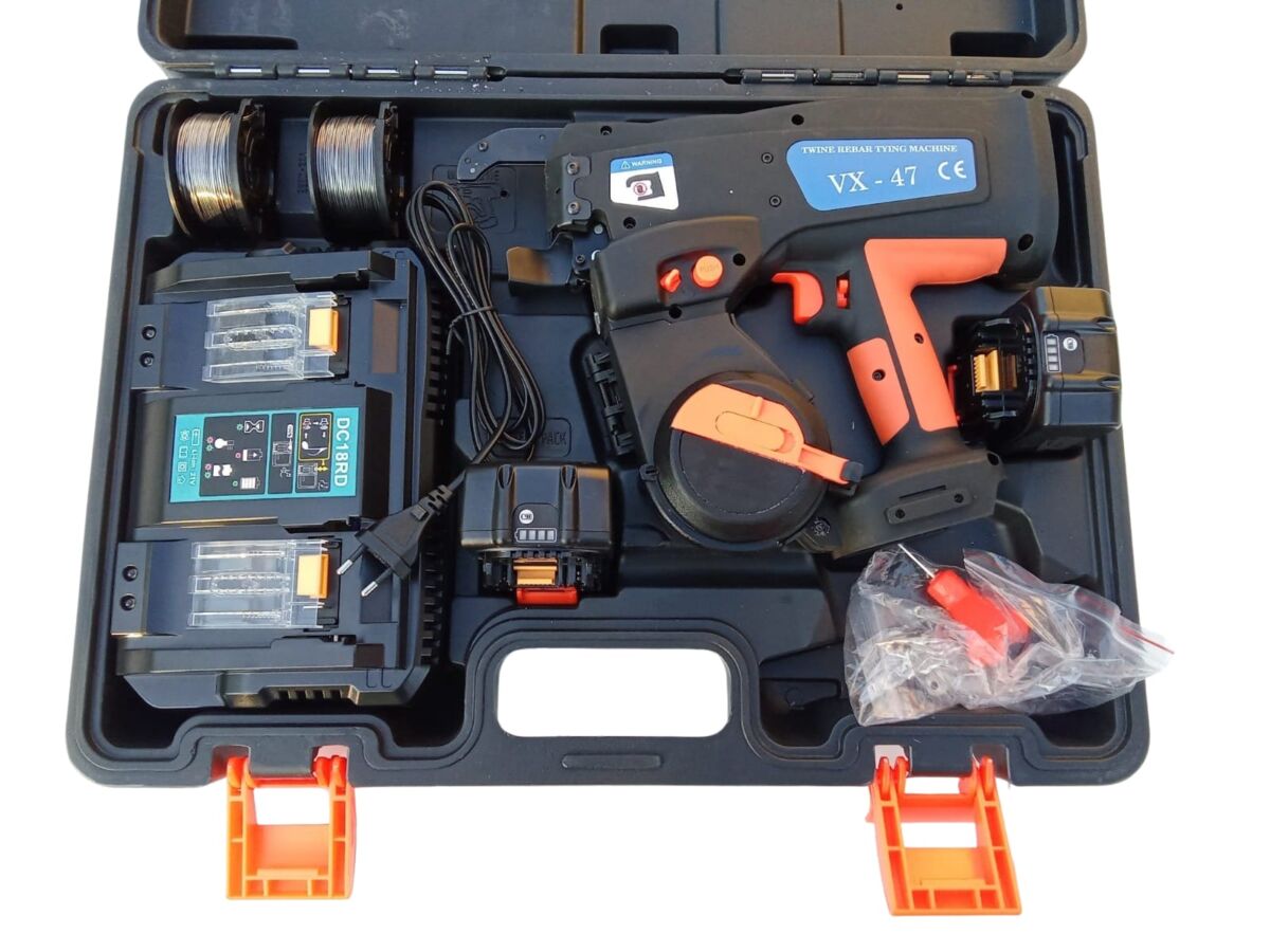 Masina de legat armaturi cu acumulator VX-47 cu sarma dubla de 1 mm, 20 - 44 mm 2 Masina de legat armaturi cu acumulator VX-47 cu sarma dubla de 1 mm, 20 - 44 mm - imagine 2