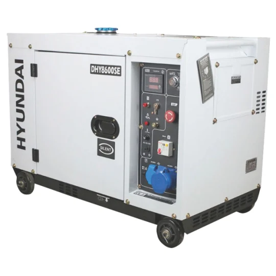 Generator de curent monofazat cu motor diesel HYUNDAI DHY8600SE insonorizat, 6,5 kVA 1 Generator de curent monofazat cu motor diesel HYUNDAI DHY8600SE insonorizat, 6,5 kVA