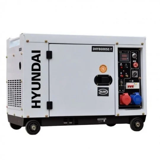 Generator de curent trifazat cu motor diesel HYUNDAI DHY8600SE-T ideal pentru invertoarele hibrid cu comanda pe 2 fire 1 Generator de curent trifazat cu motor diesel HYUNDAI DHY8600SE-T ideal pentru invertoarele hibrid cu comanda pe 2 fire